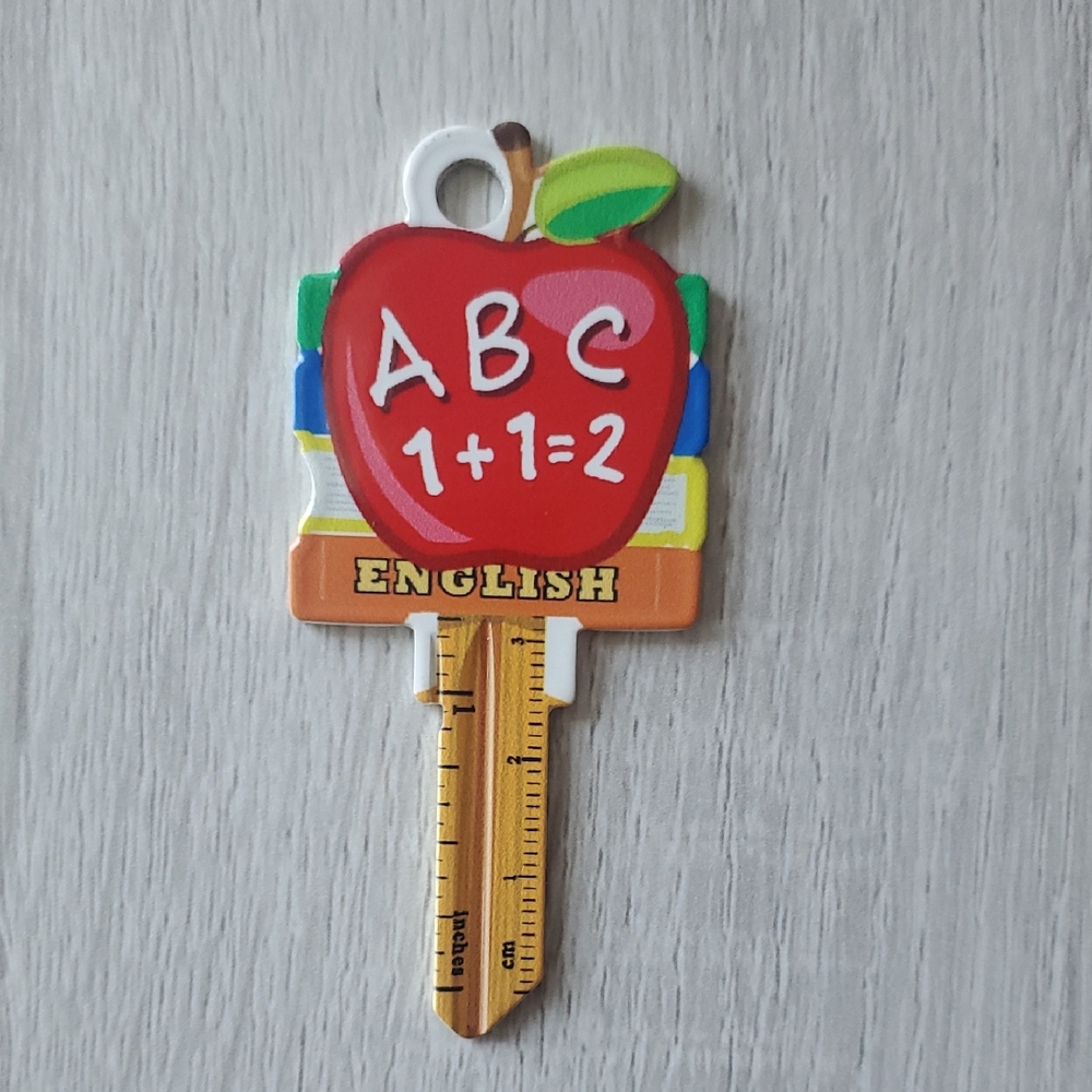 Colorful Apple School Key Blank
